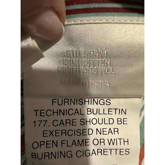 Soft Surroundings Quilted Floral Stripe Ruffle Cottagecore Farm Shams set 2 Boho - Picture 5 of 6